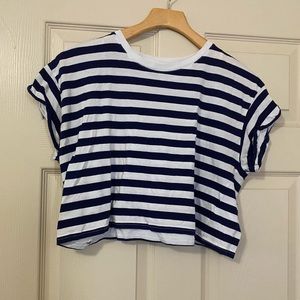 CLEAN OUT SALE: Striped loose-fitting crop top